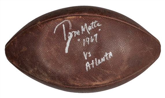 1967 Tom Matte Game Used and Signed Football used in Colts vs. Falcons Game on 11/12/1967 (Matte LOA)